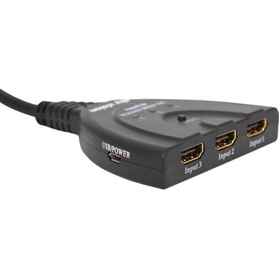 SKY VISION Schalter "HDMI Umschalter", schwarz, B:7,6cm H:1,7cm, Schalter, Multischalter Image