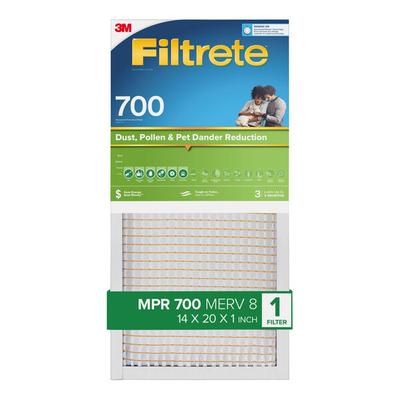 3M Filtrete 14" x 20" x 1" MPR 700 Electrostatic Dust, Pollen, and Pet Dander Reduction Air Filter 70009145650