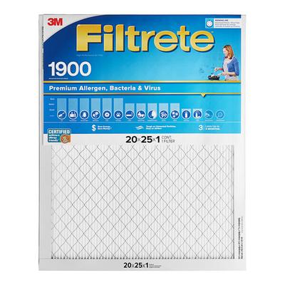 3M Filtrete 20" x 25" x 1" MPR 1900 Premium High-Performance Allergen, Bacteria, and Virus Air Filter 70009120653