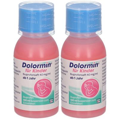 Dolormin für Kinder Ibuprofensaft 40 mg/ml Susp. Doppelpack 2x100 ml Suspension Image