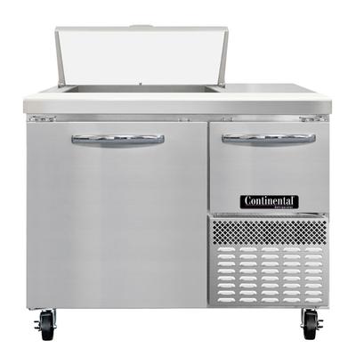 Continental RA43SN6 43" Sandwich/Salad Prep Table w/ Refrigerated Base, 115v, Stainless Steel, R290 Refrigerant