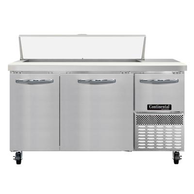 Continental RA60SN12 60" Sandwich/Salad Prep Table w/ Refrigerated Base, 115v, Stainless Steel