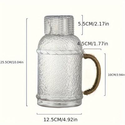 1pc, Large Glass Pitcher With Lid, Heat Resistant ...