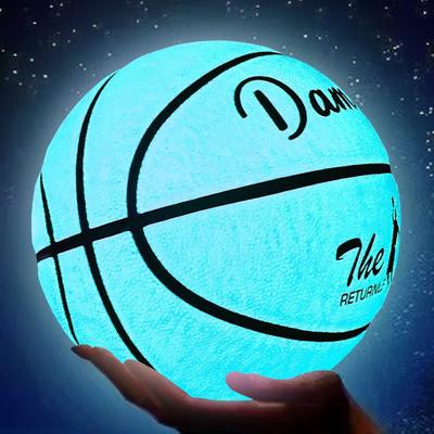 TEMU 1pc Luminous Soft Pu Leather Basketball, Wear-resistant Non-slip Basketball For Indoor Outdoor