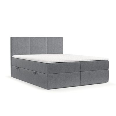 Boxspringbett mit Kopfteil aus Webstoff, 140x200 cm