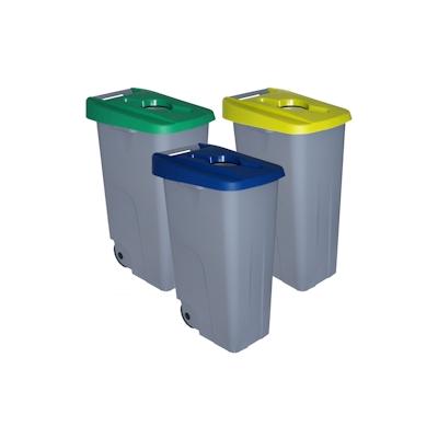 Denox Recycling-Set mit 3 offenen Müllbehältern, 330 l Gesamtkapazität aus Polyethylen, in Mehrfarbig Image