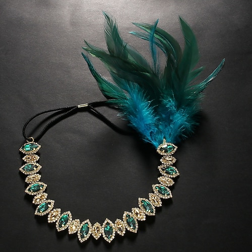 Kopfbedeckung Flapper Stirnband Federn Stirnband Retro Vintage 1920s Feder Für Der große Gatsby Cosplay Damen Modeschmuck Modeschmuck