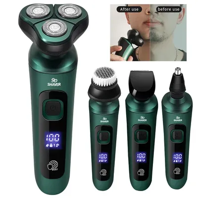 New Smart Electric Shaver LCD Digital Display Three-head Floating Razor USB Rechargeable Washing