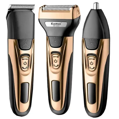 Kemei 3in1 grooming kit electric shaver for men beard hair trimmer body nose ear shaving machine