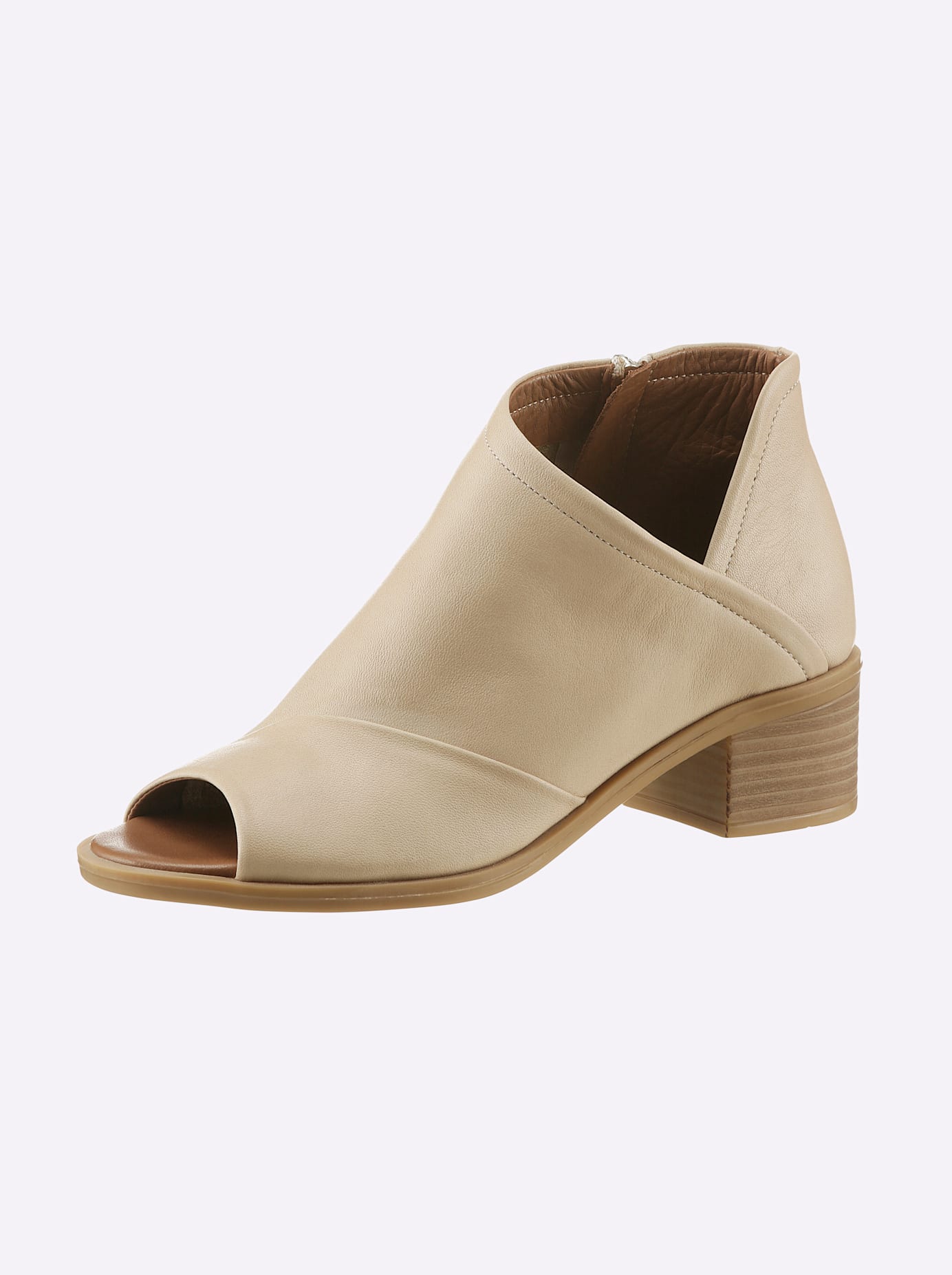 Sandalette ANDREA CONTI, Damen, Gr. 38, beige (creme), Glattleder, Leder, Schuhe Sommerboots Ankleboots Schaftsandale