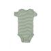 Just One You Made by Carter's Short Sleeve Onesie: Green Stripes Bottoms - Size 12 Month