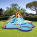 Outsunny Inflatable Water Slide 4-In-1 Bounce House Water Park Jumping Castle w/ Water Pool, Slide, Climbing Walls, & 2 Water Cannons | Wayfair