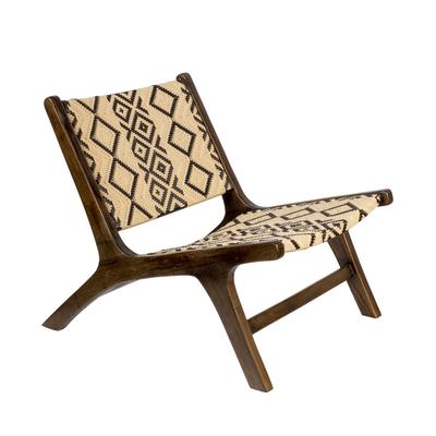 Lounge-Sessel aus Holz und ethnischer Webart