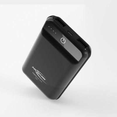 Mini Powerbank 10000 mAh/ 2.1A Ausgang, 2 usb Ports, Anzeige - Ansmann