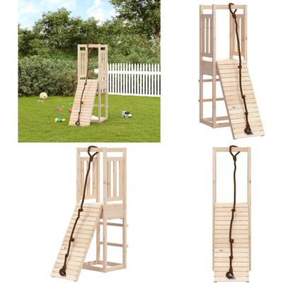 Vidaxl - Spielturm mit Kletterwand Massivholz Kiefer - Holzspielplatz - Spielturm - Kletterwand Image
