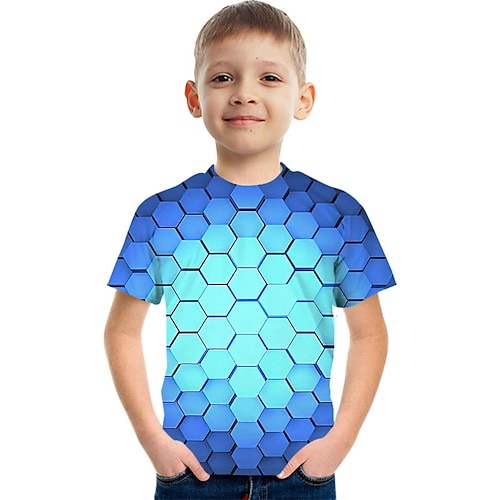 Crack 3D Kinder Kurzarm T-Shirt Mode 3D bedruckte bunte Shirts für Jungen und Mädchen Image