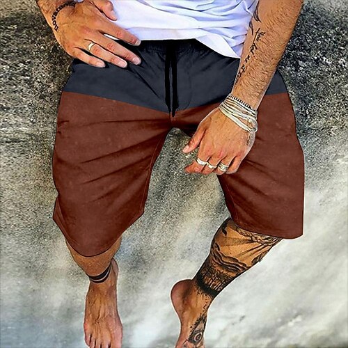 Herren Shorts Sommershorts Strandshorts Elastischer Bund Druck Grafikdrucke Außenbereich Knielang Täglich Strand Hawaiianisch Designer 1 2 Mikroelastisch Image