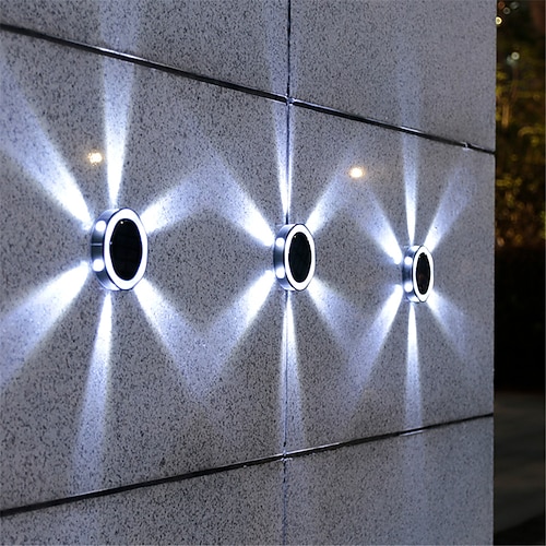 1 Stück/4 Stück Solar-LED-Power-Disk-Licht für den Außenbereich, 6 LEDs, wasserdicht, Gartenweg, Deckbeleuchtung, Strahler, vergrabene Solar-LED-Lampe, Garten, Hof, Weg, Dekor Image
