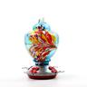 Hummingbird Feeder,Glass Bird Feeder with Color Hand Blown Glass,Leakproof Nectar Capacity Hummingbird Feeders, Garden Bird Feeders with Ant Moat Hook Easy to Clean Filling