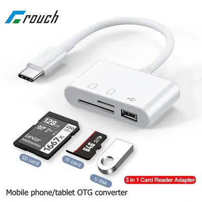 3-in-1 Card Reader Adapter Type C To SD TF Memory Card Reader USB Type C OTG Converter For Huawei