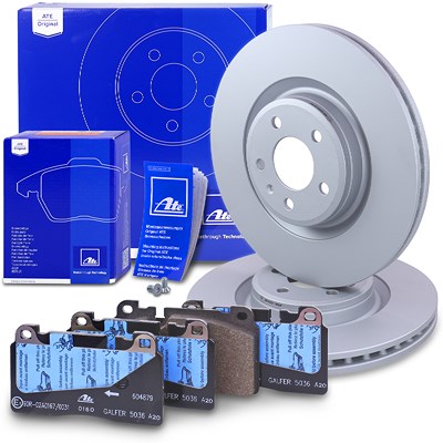 Ate Bremsscheiben+Bremsbeläge Vorne Belüftet [Hersteller-Nr. 10702230] für Audi, Porsche Image