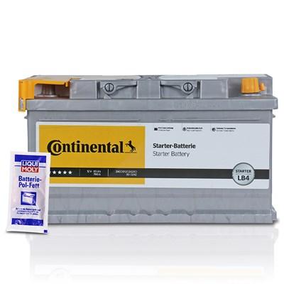 Continental Starterbatterie LB4 85Ah 760A + 1x 10g Batterie-Pol-Fett [Hersteller-Nr. 2800012024280] für Alfa Romeo, Alpina, Audi, BMW, Chevrolet, Chry Image