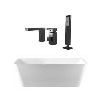 Randolph Morris Axton 67 Inch Acrylic Double Ended Freestanding Bathtub and Faucet Package RMBP39-67-MBF7