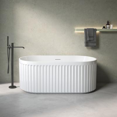 Randolph Morris Vertical 59 Inch Acrylic Fluted Double Ended Freestanding Tub RMA430