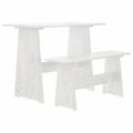 vidaXL Solid Wood Pine Dining Table with Bench White Dinner Table and Chair