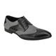 (40, Black-Grey) Mens Classic Faux Leather and Tweed Brogue Lace up Shoes Size 6 7 8 9 10 11 11.5