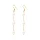 Women's White / Gold Statement Freshwater Pearl Dangle Drop Bridal Earrings | Harfi