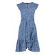 Women's Cornflower Blue Floral Viscose Dress | Large | Conquista