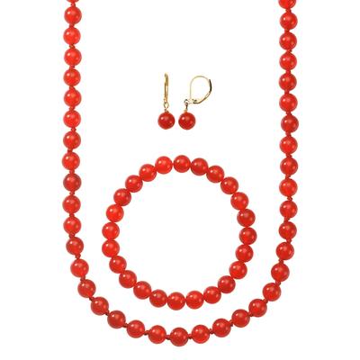 Collier-Set LADY, rot, Halsketten, Damen, N-Größe Image