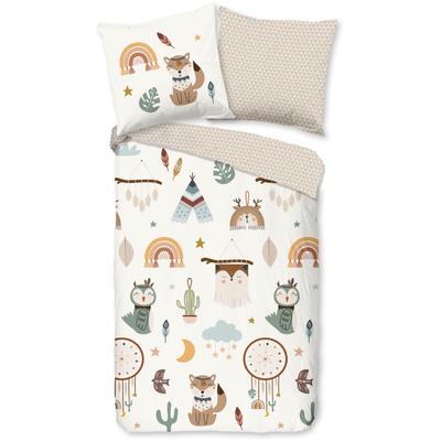 Babybettwäsche GOOD MORNING "Remi", beige (sand), B/L: 120cm x 150cm, Renforcé, B/L: 70cm x 60cm, Renforcu00e9, Obermaterial: 100% Baumwolle, Bettwäsche, 100% Baumwolle, 120x150, Reißverschluss, Wendeoptik, Baby, Simple Sand