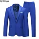 Completo blu reale set da 2 pezzi per uomo, abito formale da festa nuziale cappotto e pantaloni Blazer, taglia asiatica nero bianco giallo grigio