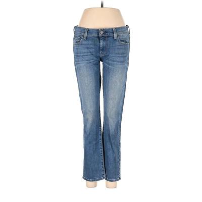 7 For All Mankind Jeans - Mid/Reg Rise: Blue Bottoms - Women's Size 28