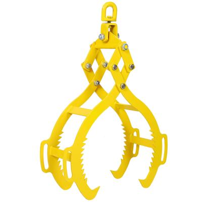 Log Lifting Tongs 4 Claw Timber 28",Heavy Duty Steel Log Grapple,Swivel Dragging Steel Tongs