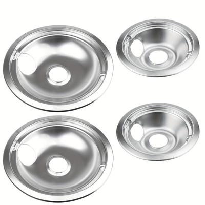 1pc Chrome Range Drip Pans Compatible With Ge, And Electric Stove, Replacement For Wb31t10010, Wb31t10011