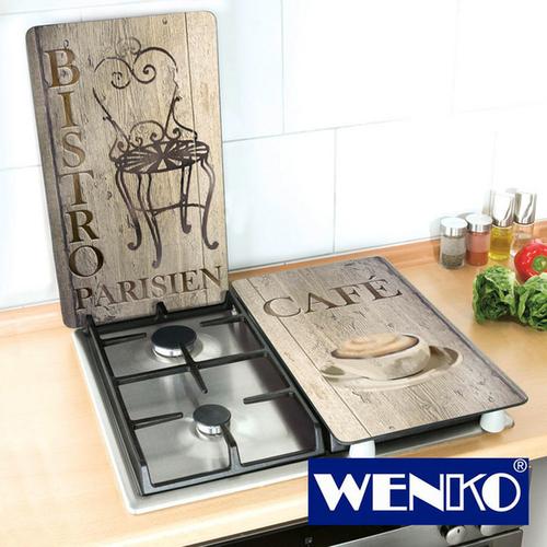 WENKO Herdabdeckplatte Universal Bistro 2er-Set, für alle Herdarten