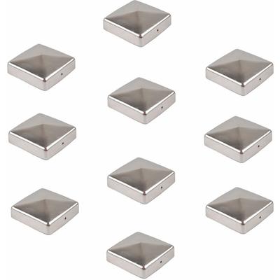 10x Pfostenkappe Edelstahl 71 mm Pyramide Abdeckkappe für Pfosten 7 x 7 cm Image