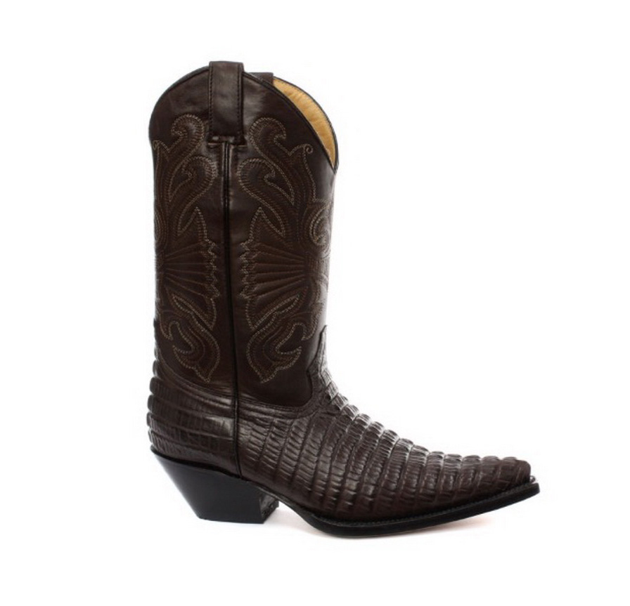 Braune Western-Cowboystiefel aus Leder von Grinders – Carolina Image
