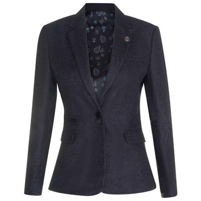 Damen-Blazer aus Tweed mit Fischgrätmuster und schwarzer Wolle im Stil der 1920er Jahre