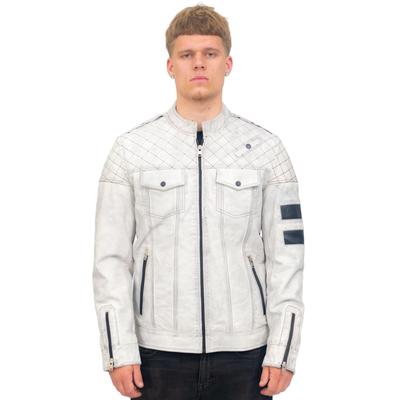 Herren Vintage gesteppte Leder-Rennjacke-Cardiff Image