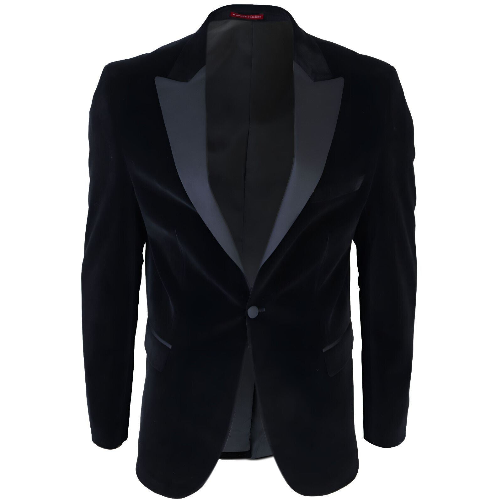 Schwarzer Herren-Smoking-Anzug-Blazer aus Samt Image