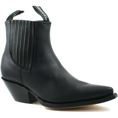 Schwarze Unisex-Western-Chelsea-Stiefel von Grinders – Mustang Image