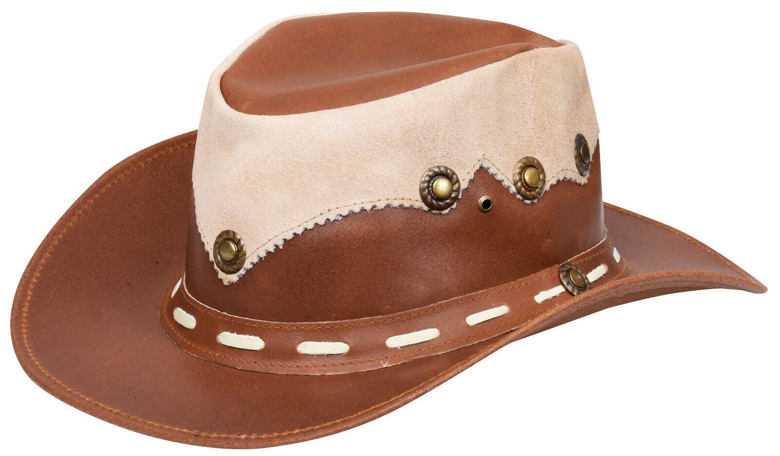 Australischer Cowboy-Outback-Buschhut aus echtem Leder und Wildleder im australischen Western-Stil Image