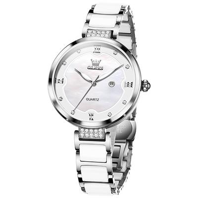 OLEVS Women Quartz Watch Minimalist Fashion Wristwatch Calendar Waterproof Decoration Stainless Steel Watch