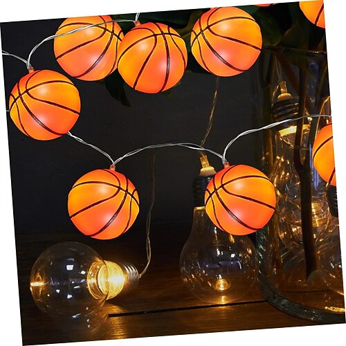 Fußball-Lichterketten, Sportball-Lichterketten, Euro-Cup, USB- oder batteriebetrieben, 1,5m, 3m, 6m Lichterkette, Mix aus Baseball, Basketball, Fußball und Fußball-LED-Lichtern Image