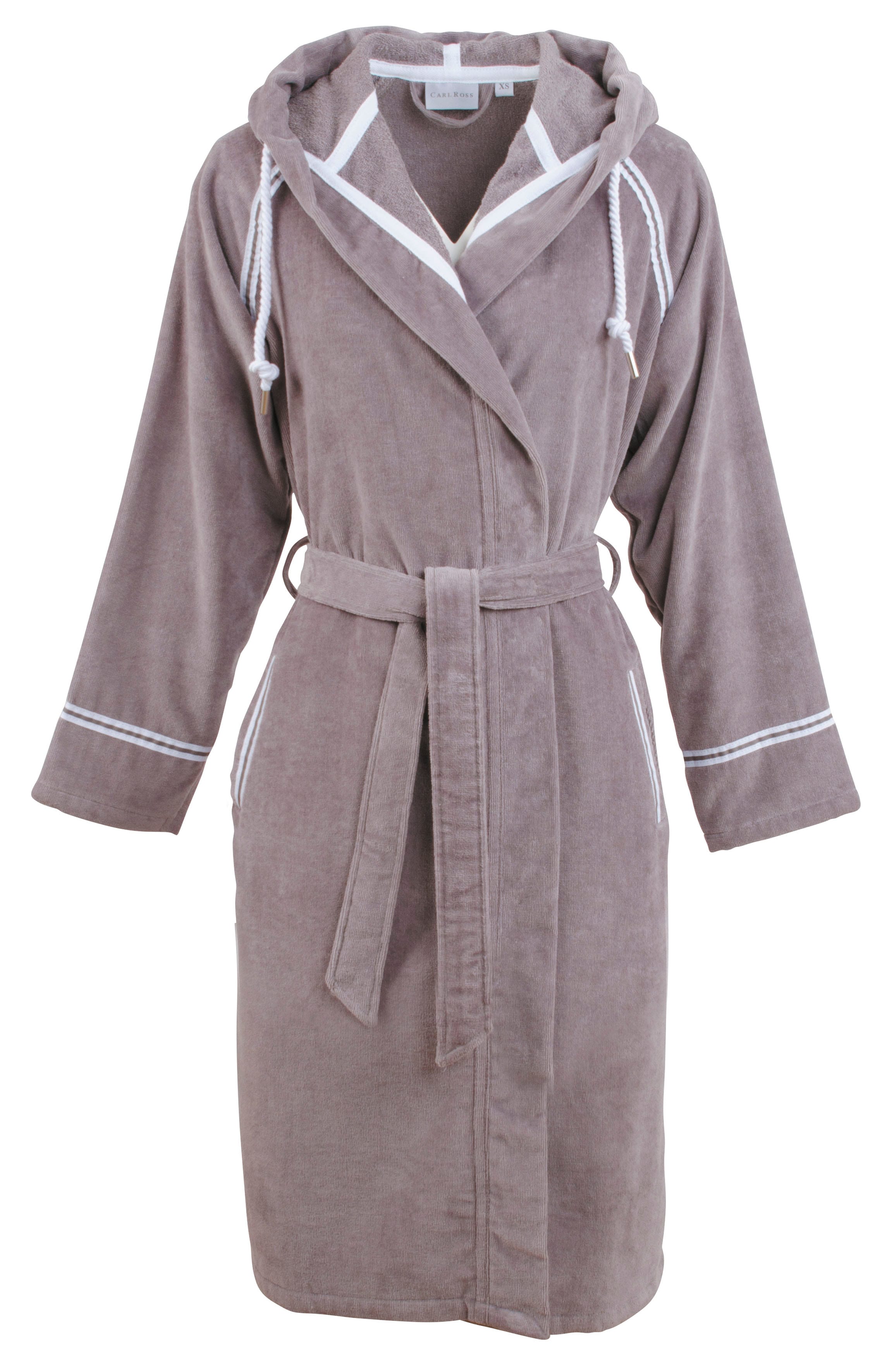 Unisex-Bademantel CARL ROSS "438310" Gr. M, weiß (platin, weiß), M, Velours, Hausmäntel, Midilänge Image
