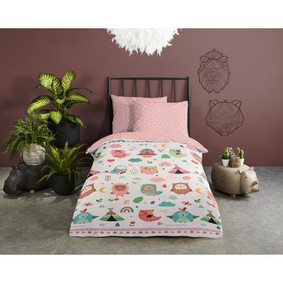 Babybettwäsche GOOD MORNING "Wise", rosa, B/L: 100cm x 135cm, , Renforcé, B/L: 60cm x 40cm, Renforcu00e9, Obermaterial: 100% Baumwolle, Bettwäsche, Baumwolle, 120x150, Reißverschluss, Wende, Baby, Mädchen, Eule, Rosa Image